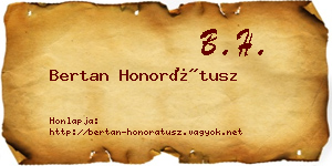 Bertan Honorátusz névjegykártya
